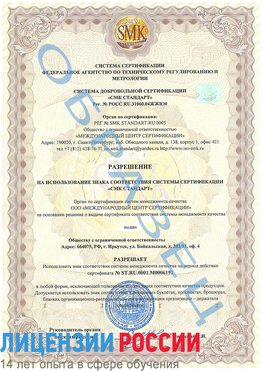 Образец разрешение Старая Русса Сертификат ISO 50001
