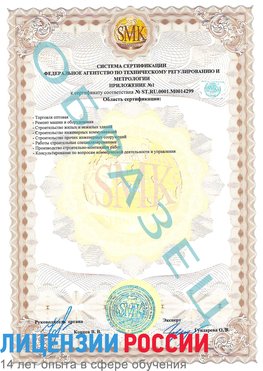 Образец сертификата соответствия (приложение) Старая Русса Сертификат ISO 14001